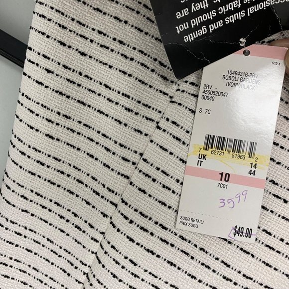 Le Suit Separates women's size 10 formal straight skirt glitters ivory black - Picture 5 of 11